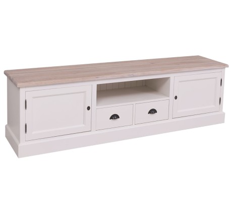 TV sideboard 2 drawers 2 doors oak top BAS