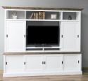 TV chest of drawers with 6 sliding doors and 4 open spaces, BAS / SUP