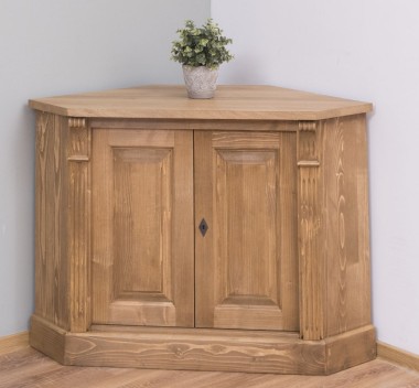 Corner sideboard, 2 doors, oak top, BAS, Directoire Collection