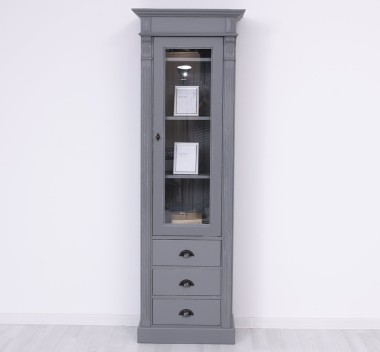 Wardrobe with 1 glass door, 3 drawers, Directoire Collection