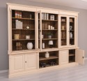 Bookcase with 4 doors, 1 BAS shelf + 4 glass doors, 3 open SUP shelves, Diectoire Collection