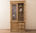 Showcase with 1 door, 3 BAS drawers + 2 SUP glass doors, Directoire Collection