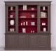 Large bookcase with 4 BAS doors + 2 glass doors, SUP open shelf, Directoire Collection