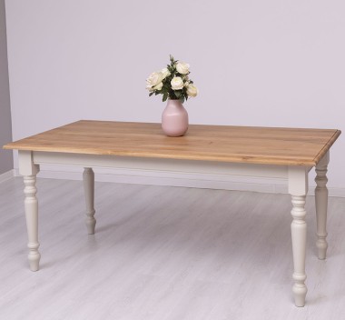 Dining table with turned legs 210x90cm, oak top