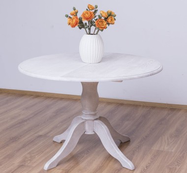 Table with central leg 120x120cm + 1 extension