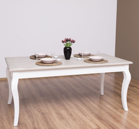 Dining table with curved...