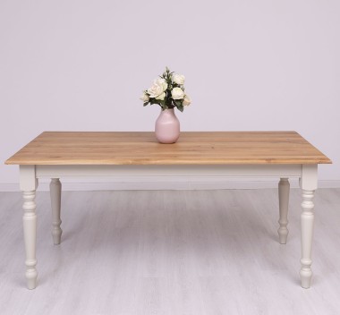 Dining table with turned legs 180x90cm, oak top