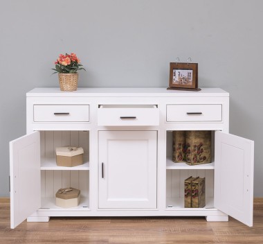 Buffet with 3 doors and 3 drawers Pure, metal rail drawers