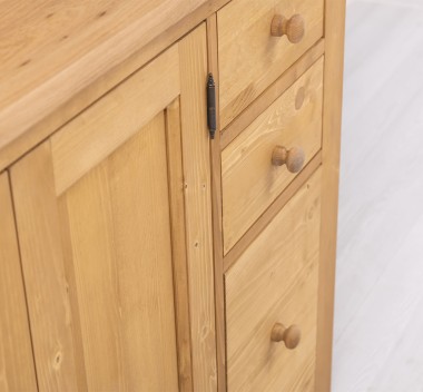 PS240-TOP OAK Kitchen cabinet with 2 doors, 3 drawers, oak top