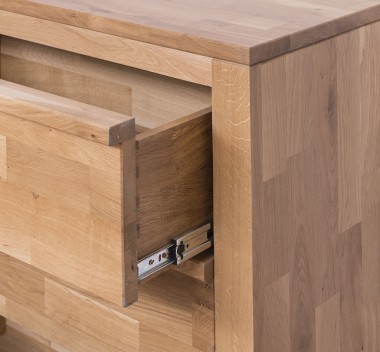 Chest of three drawers Wild Oak, drawers on metal rails