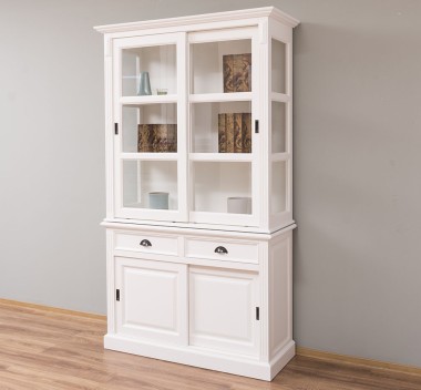 Buffet cabinet with four sliding doors and two drawers, 128 x 51 x 220 cm, MDF
