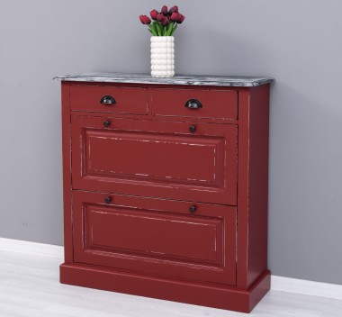 Shoe rack with 2 doors and 2 drawers - Top_P072 - Corp_P004++P029A -  DOUBLE COLOR