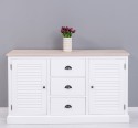 Sideboard 2 door + 3 drawers with metal rails Shutter Collection, oak top - Color Top_P063 - Color Corp_P004 - DOUBLE COLORED