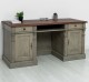 Office desk, closed back directoire collection, top oak - Color Top_P081 - Color Corp_P057 - DOUBLE COLORED