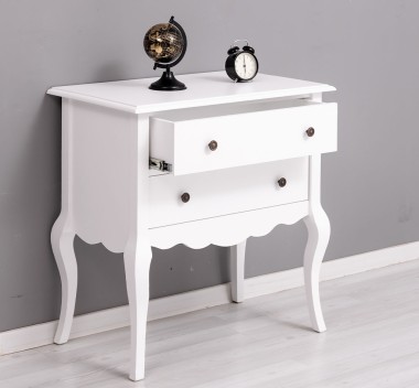 Console with curved legs, 2 drawers with metal rails - Color_P004 - PAINT