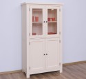 Kitchen cabinet with display case and 2 panel doors in rustic style