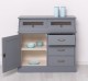 Buffet with 1 door, 3 drawers, 2 compartments with glass door, BAS