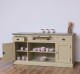 Kitchen furniture 2 doors, 4 drawers, open shelves BAS, oak top