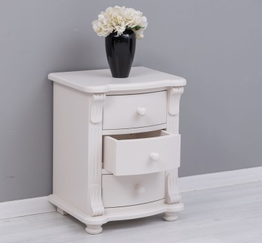 Nightstand with 3 curved drawers