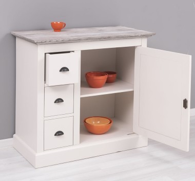Small chest of drawers with 1 door, 3 drawers