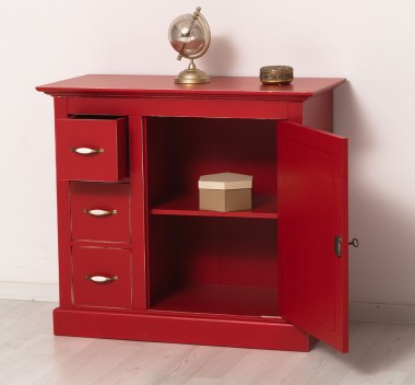 Small chest of drawers with 1 door, 3 drawers