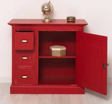 Small chest of drawers with 1 door, 3 drawers