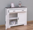 Chest of 2 doors and 1 drawer Pure, oak top, drawer on metal rail