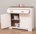 Chest of 2 doors and 1 drawer Pure, oak top, drawer on metal rail