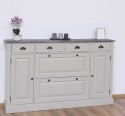 Hallway chest of drawers with 2 + 2 doors, 4 drawers, oak top