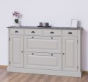 Hallway chest of drawers with 2 + 2 doors, 4 drawers, oak top