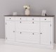 Hallway chest of drawers with 2 + 2 doors, 4 drawers, oak top