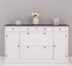 Hallway chest of drawers with 2 + 2 doors, 4 drawers, oak top