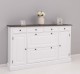 Hallway chest of drawers with 2 + 2 doors, 4 drawers, oak top