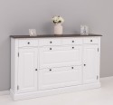 Hallway chest of drawers with 2 + 2 doors, 4 drawers, oak top