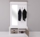 Shutter design hallway coat hanger with mirror, 2 drawers, 1 door