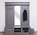 Large coat hanger with mirror, 2 doors, open space