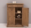 OAK Cabinet with drawer, 2 doors and 1 drawer, oak top