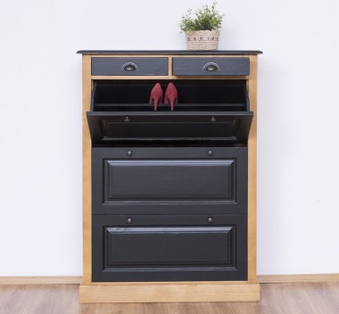 Shoe rack with 3 doors and 2 drawers