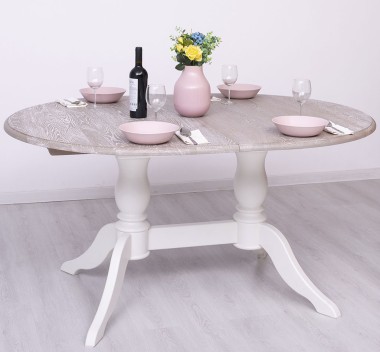 Oval table with 2 legs 160 / 230x120cm, oak top