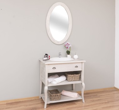 Small bathroom cabinet with curved legs - the sink is not included in the price