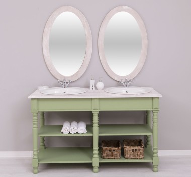 Bathroom cabinet for sinks with turned legs - sinks are not included in the price