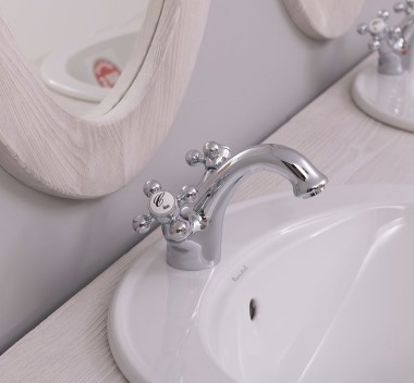 Bathroom cabinet for sinks with turned legs - sinks are not included in the price