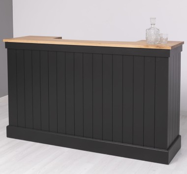 Bar counter with vertical stripes 180 cm , top oak