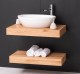 Oak washbasin holder with metal wall mounting set