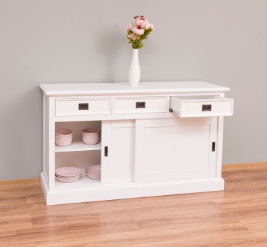 Cabinet 2 sliding doors + 3 drawers, with dim. 146x46x85, MDF