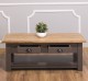 Coffee table with 2 drawers 120x65x45cm, oak top