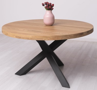 X-Y base dining table, oak top