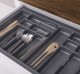Kitchen module with 3 drawers and cutlery holder, with metal rails