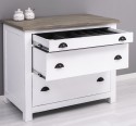Kitchen module with 3 drawers and cutlery holder, with metal rails