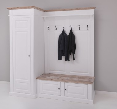 Hallway wardrobe, with shoe rack and coat hanger - left